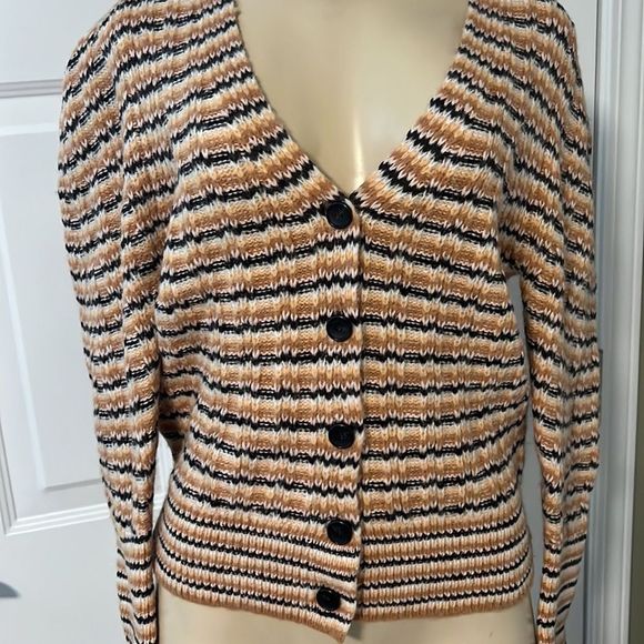 A.L.C. Rebekah striped ribbed wool-blend cardigan - Picture 9 of 16